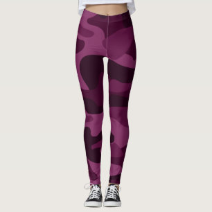 Tyrian Purple Monocolor Camo Leggings