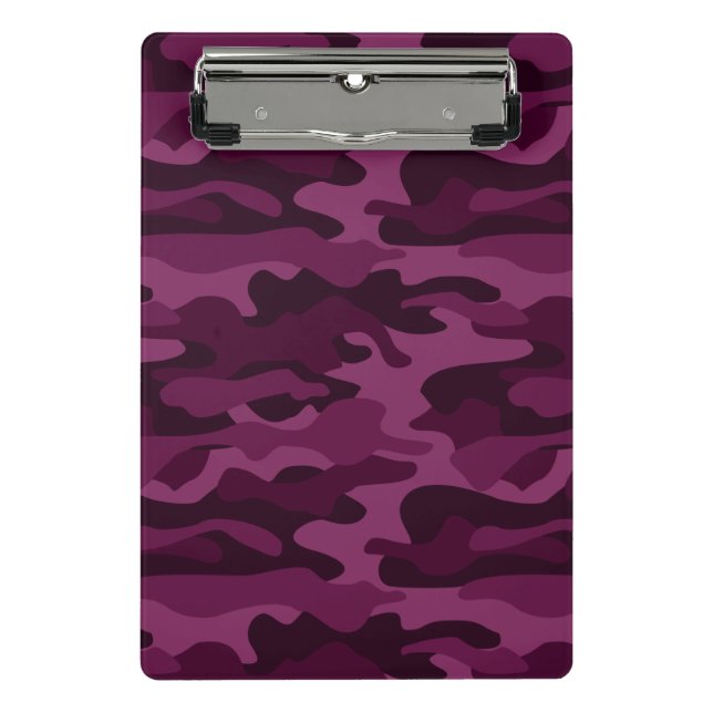 Tyrian Purple Monocolor Camo Mini Clipboard (Front)