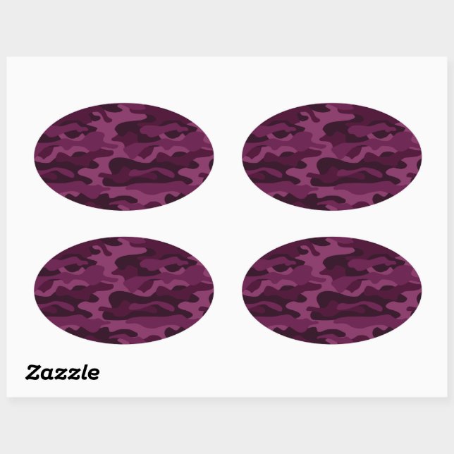Tyrian Purple Monocolor Camo Oval Sticker (Sheet)