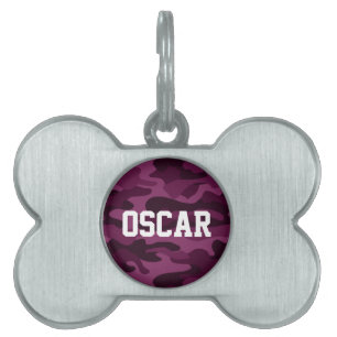 Tyrian Purple Monocolor Camo Pet ID Tag