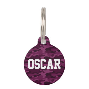 Tyrian Purple Monocolor Camo Pet Tag