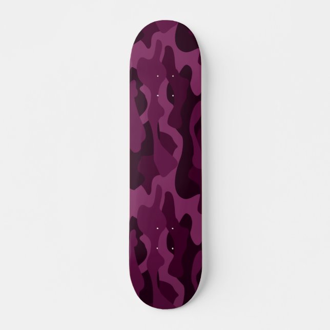 Tyrian Purple Monocolor Camo Skateboard (Front)
