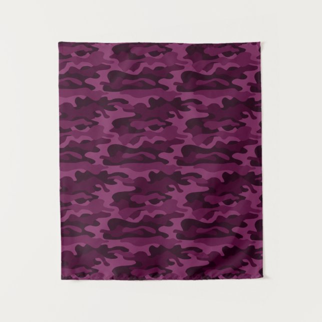 Tyrian Purple Monocolor Camo Tapestry (Front)