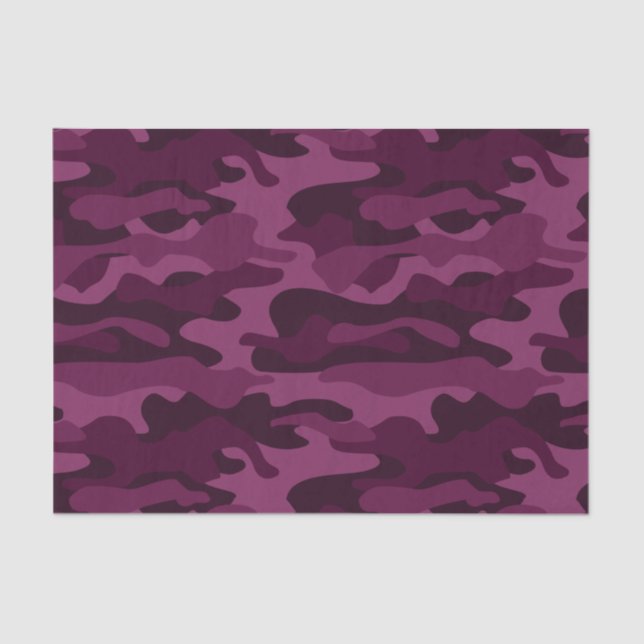 Tyrian Purple Monocolor Camo Tissue Paper (Front)
