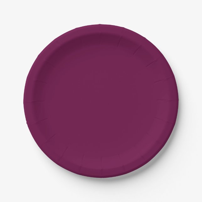 Tyrian Purple Solid Colour Paper Plate (Front)