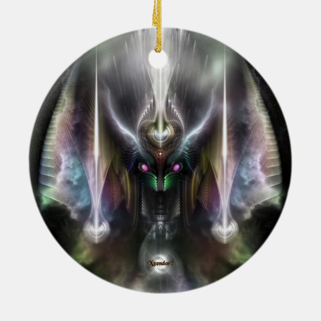 Tyrinan The Horikin God Of War Ceramic Tree Decoration (Back)