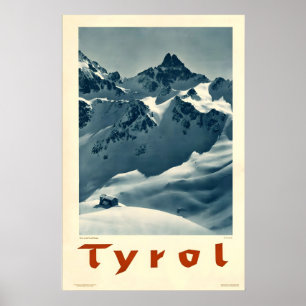 Tyrol Austria Vintage Travel Poster - Framed Print