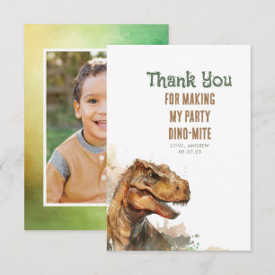 Tyronasaurus Rex Dinosaur Birthday Thank You Photo