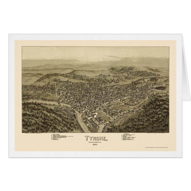 Tyrone, PA Panoramic Map - 1895 (Front Horizontal)