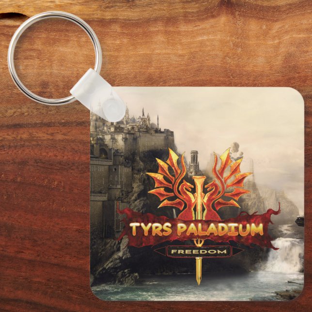 Tyrs Paladium Logo with Background Keychain (Front)