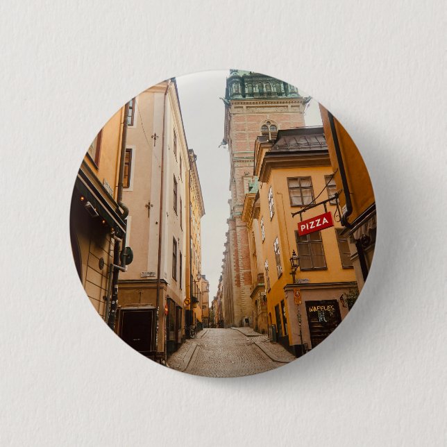 Tyska Brinken, Gamla Stan, Old Town, Stockholm 6 Cm Round Badge (Front)