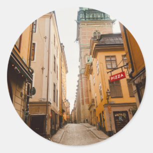 Tyska Brinken, Gamla Stan, Old Town, Stockholm Classic Round Sticker