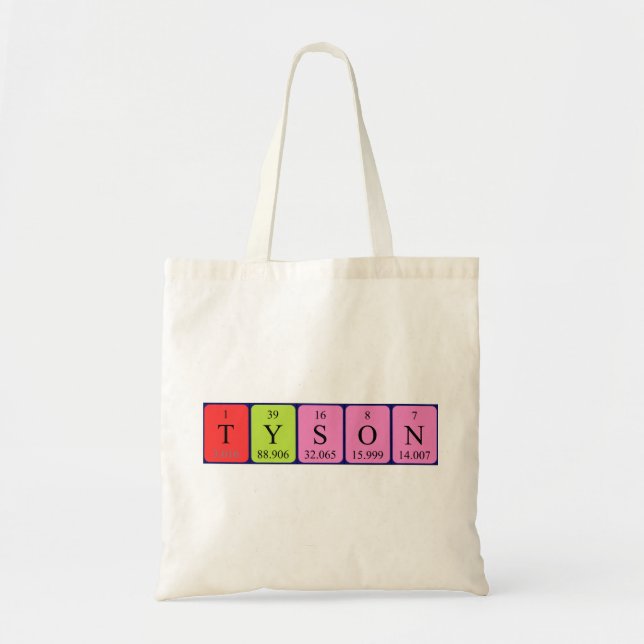 Tyson periodic table name tote bag (Front)