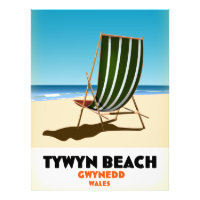 Tywyn beach Gwynedd Wales beach poster Postcard