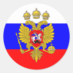 Tzar Of Muscovia, Russia flag Classic Round Sticker