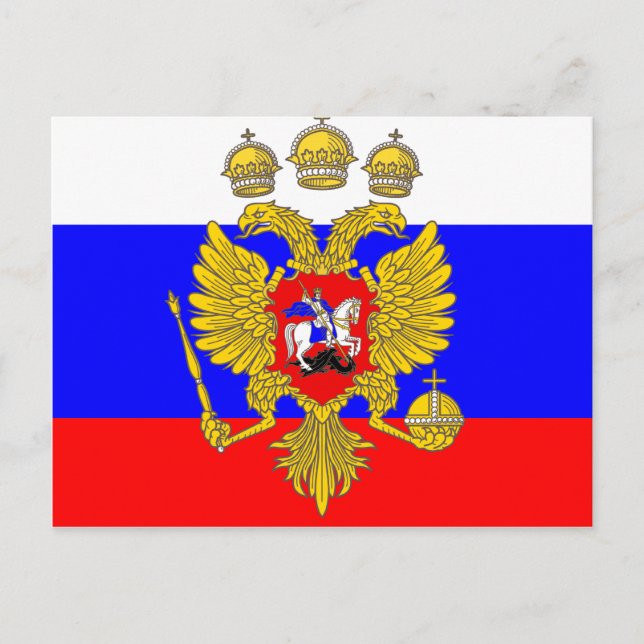 Tzar Of Muscovia, Russia flag Postcard (Front)