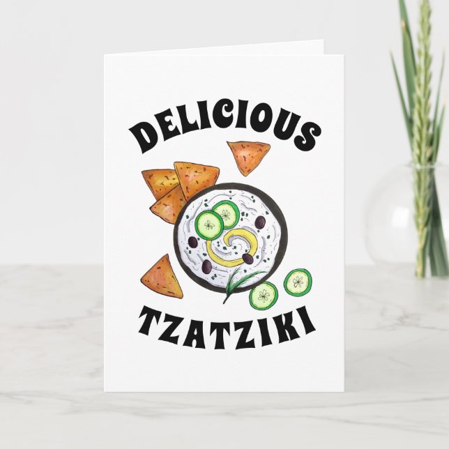 Tzatziki Greek Meze Dip Mediterranean Food Greece Card (Front)