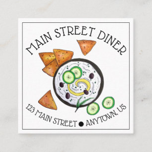 Tzatziki Greek Meze Dip Mediterranean Food Greece Square Business Card