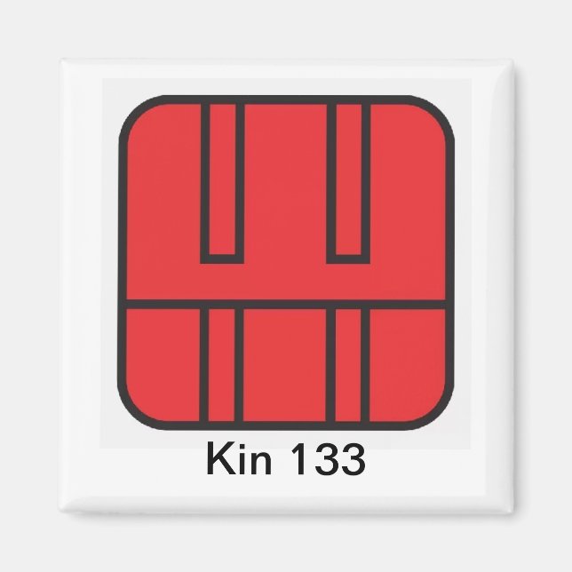 Tzolkin Caminhante do Ceu Vermelho Kin 133 Magnet (Front)