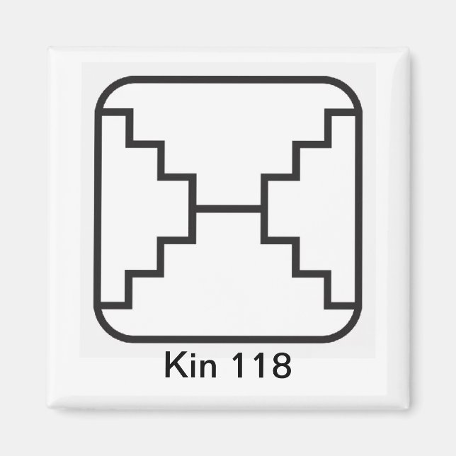Tzolkin Espelho Branco Kin 118 Magnet (Front)