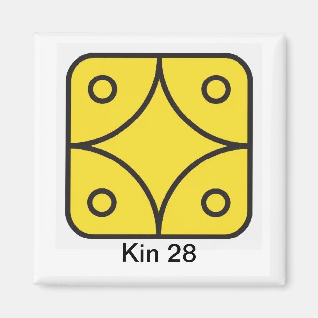 Tzolkin Estrela Amarela Kin 28 Magnet (Front)