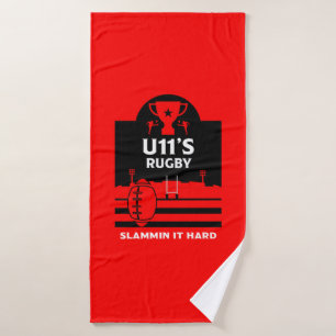 U11 Junior Rugby Players  Bath Towel