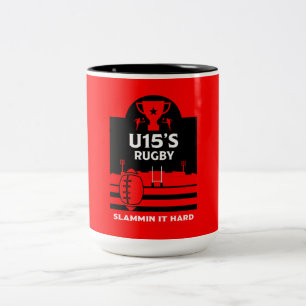 U15 Junior Rugby Players  Two-Tone Coffee Mug