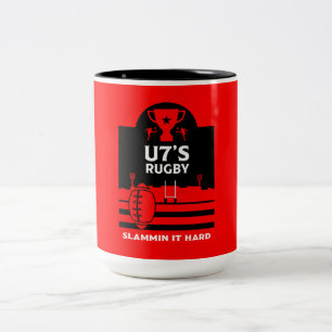 U7s Junior Rugby Players  Two-Tone Coffee Mug