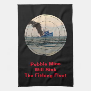 U-29 - Stop Pebble Mine Tea Towel