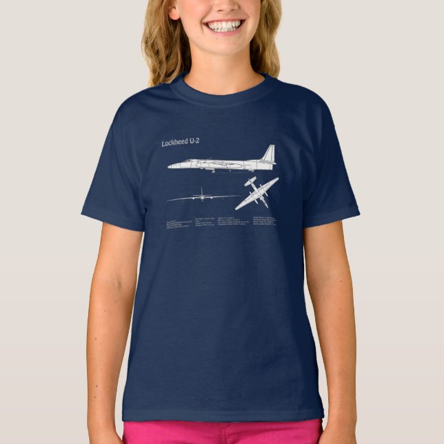 U-2 Dragon Lady - Aeroplane Blueprint Plans ABD T-Shirt (Front)