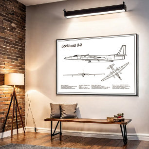U-2 Dragon Lady - Aeroplane Blueprint Plans BD Poster
