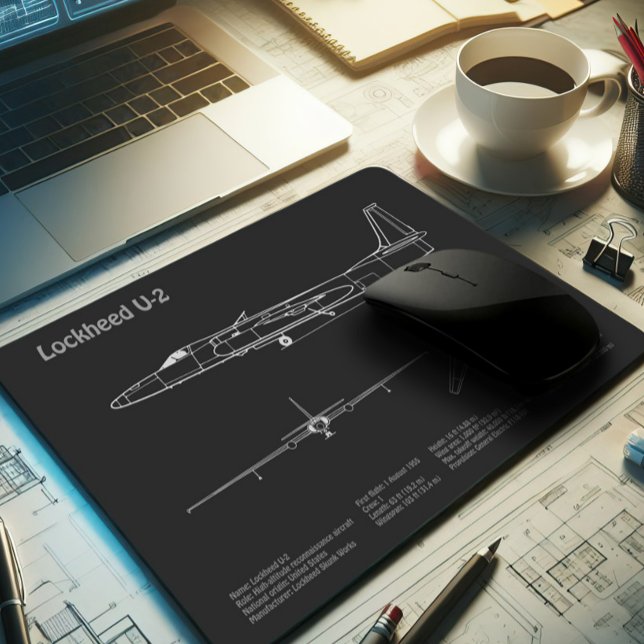 U-2 Dragon Lady - Aeroplane Blueprint Plans PD Mouse Mat (Creator Uploaded)