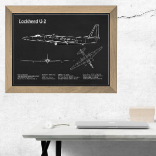 U-2 Dragon Lady - Aeroplane Blueprint Plans PD Photo Print