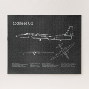 U-2 Dragon Lady - Airplane Blueprint Plans PD Jigsaw Puzzle