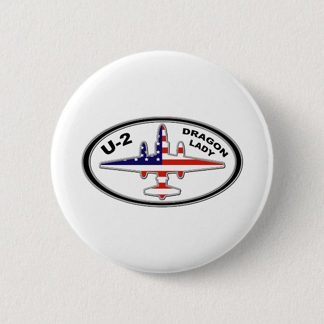 U-2 Spy Plane 6 Cm Round Badge (Front)