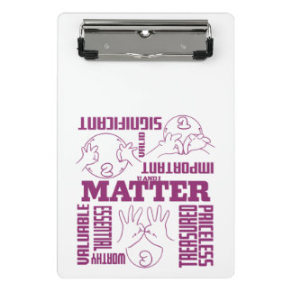 U and I Matter - ASL Empowerment Design Mini Clipboard