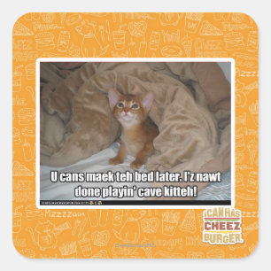 U can maek the bed later. square sticker