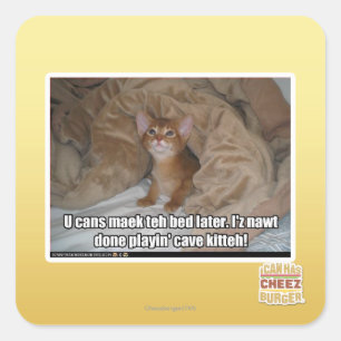 U can maek the bed later. square sticker