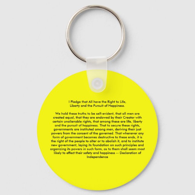 !!! U Create Declaration of Independence Key Ring (Front)