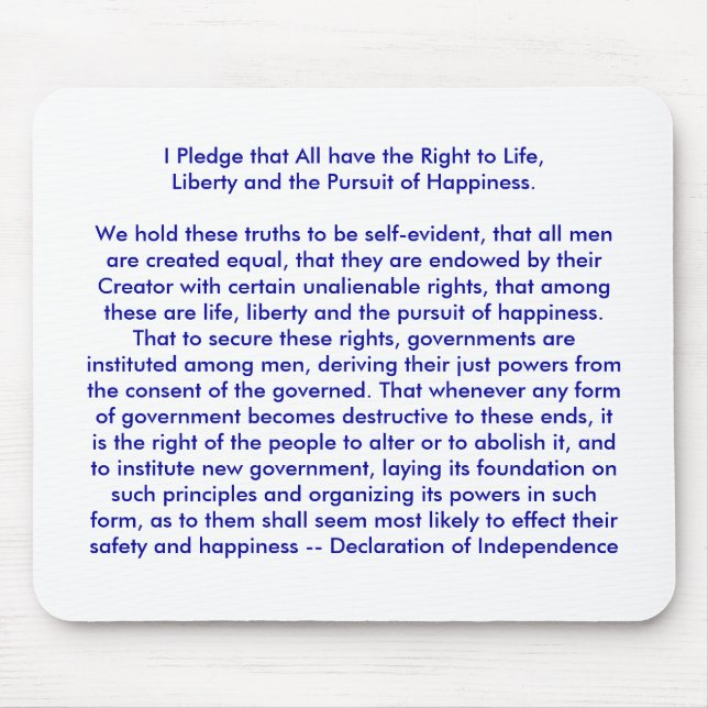 !!! U Create Declaration of Independence Mouse Mat (Front)