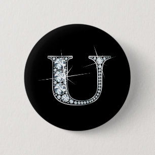 "U" Diamond Bling Button