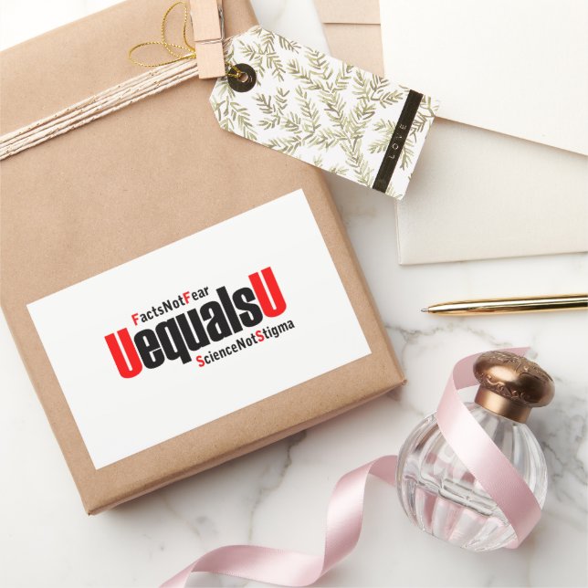U equals U - HIV Undetectable - Science not Stigma Rectangular Sticker (Gifting)