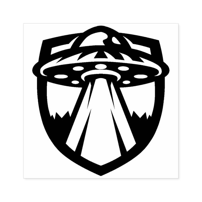 U.F.O. Flying Saucer Logo Rubber Stamp (Imprint)