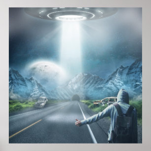 U.F.O. hitchhiker Poster