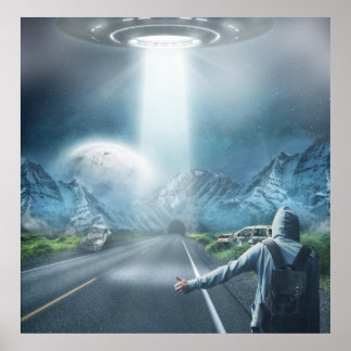 U.F.O. hitchhiker Poster