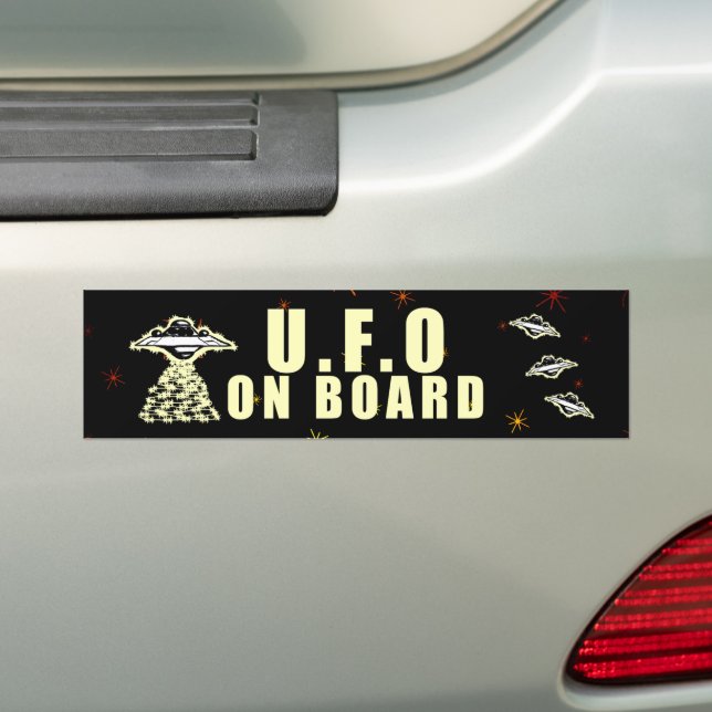U.F.O On Board Bumper Sticker (On Car)