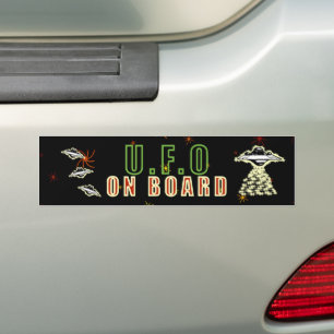 U.F.O On Board Green Bumper Sticker