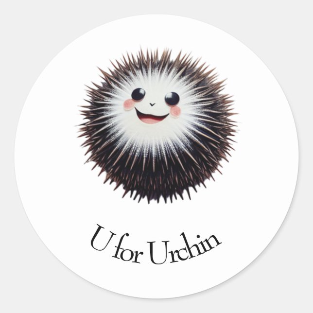 U for Urchin Classic Round Sticker (Front)