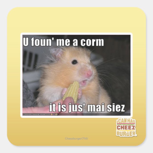 U found me a corn square sticker (Front)