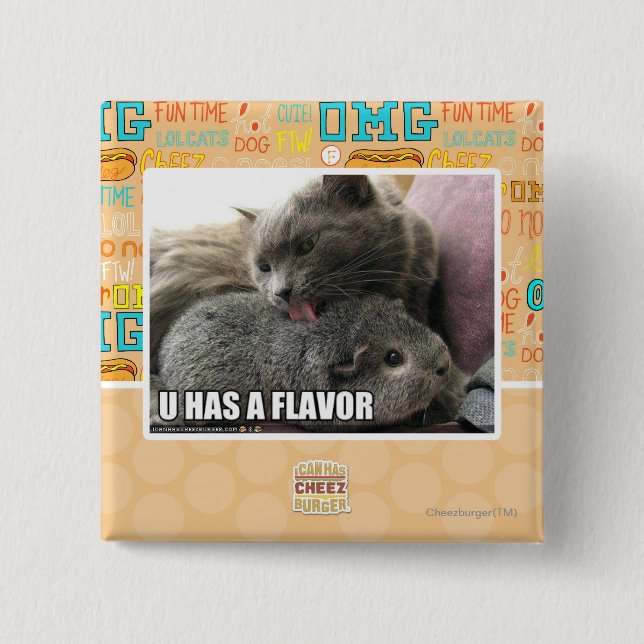 U HAS A FLAVOR 15 CM SQUARE BADGE (Front)